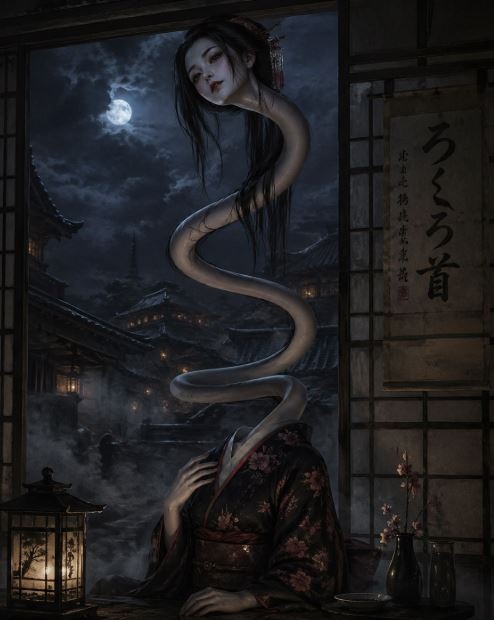 Rokurokubi: Misteri Yokai Leher Panjang dalam Folklor Jepang