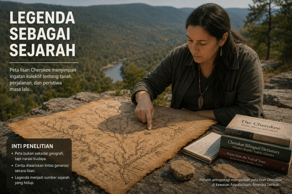 Penelitian terhadap legenda Cherokee.
