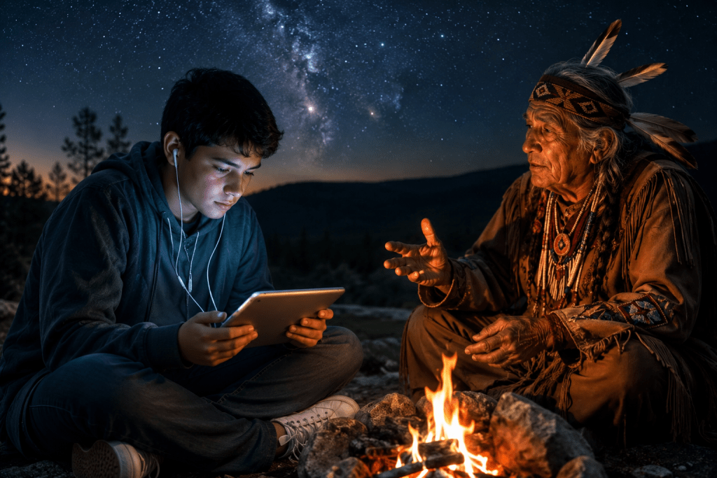 Generasi muda meneruskan legenda Cherokee melalui teknologi.