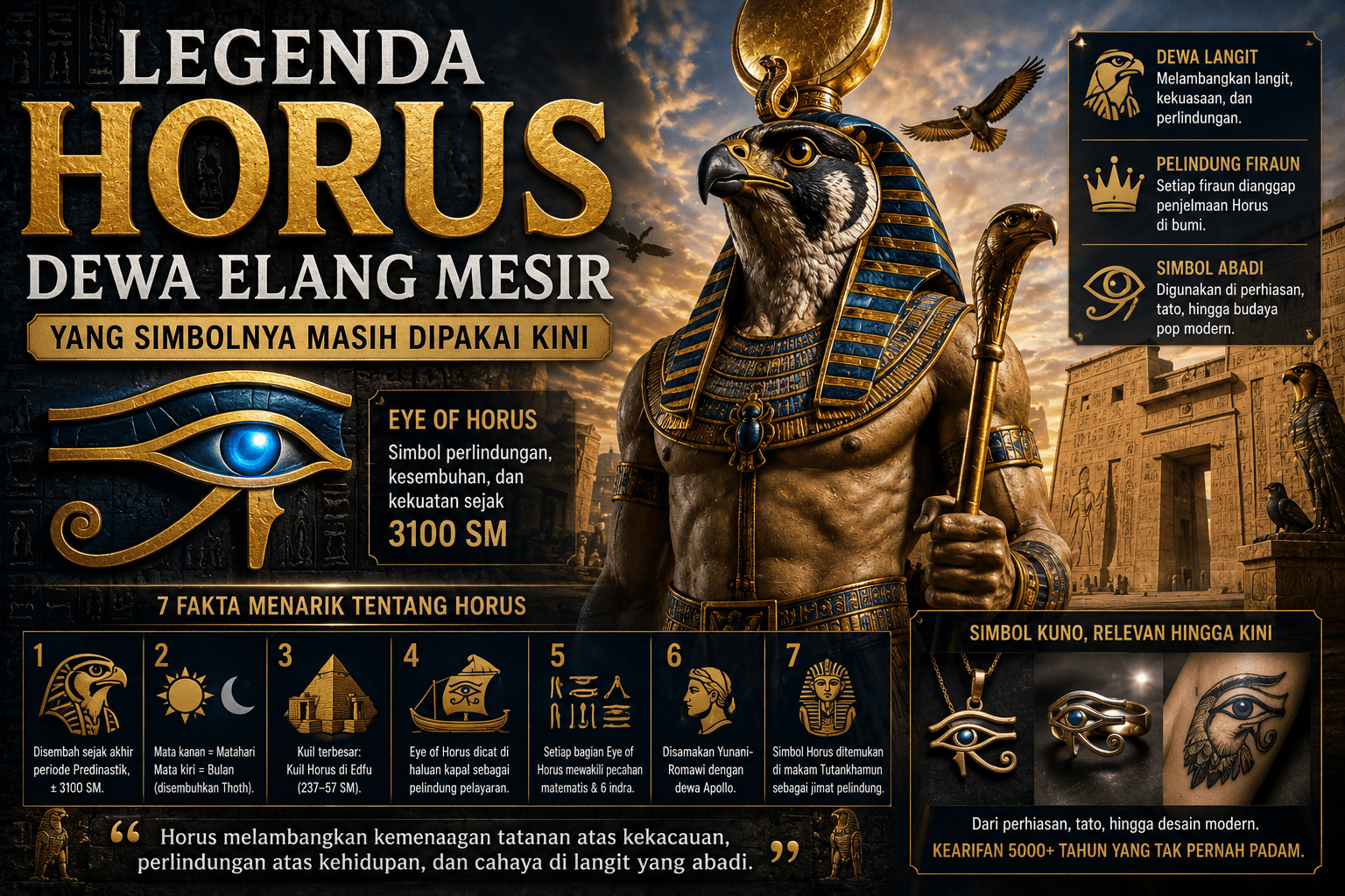 Legenda Horus, Dewa Elang Mesir yang Simbolnya Masih Dipakai Kini