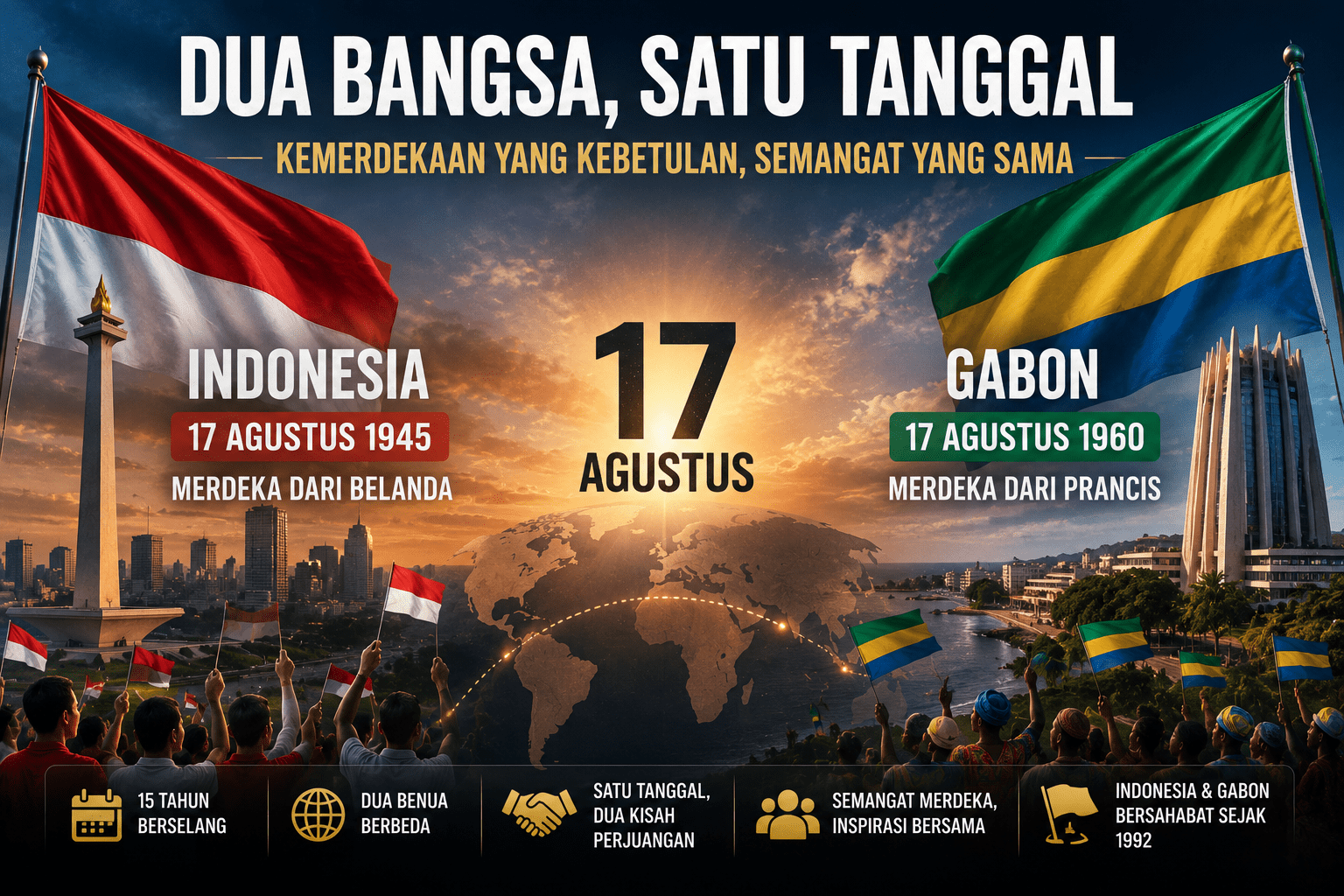 Gabon dan Indonesia Ternyata Rayakan Kemerdekaan di Tanggal yang Sama: Ini Faktanya 14 Gabon dan Indonesia Ternyata Rayakan Kemerdekaan di Tanggal yang Sama: Ini Faktanya